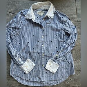 Kate Spade Broome Street Blue Striped Shirt